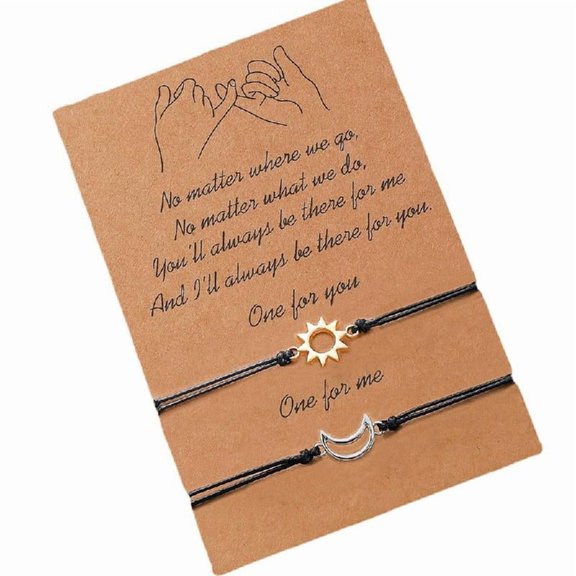 2pcs Simple Sun And Bracelets For Couples Featuring Allergy Materials For Comfortable Wear