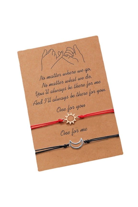 2pcs Simple Sun And Moon Bracelets For Couples Featuring Allergy Resistant Materials For Comfortable Wear