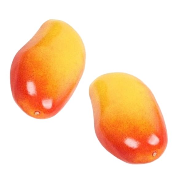 2pcs Simulation Mangoes for Kitchen Cabinet Display Realistic Faux Fruits for Home Decoration Food Photo Props