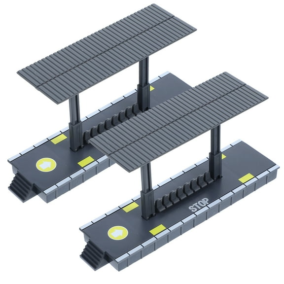 2pcs Model Railway Train Station Platform Set - Realistic Simulation Platform for Train Layouts and Model Railroads