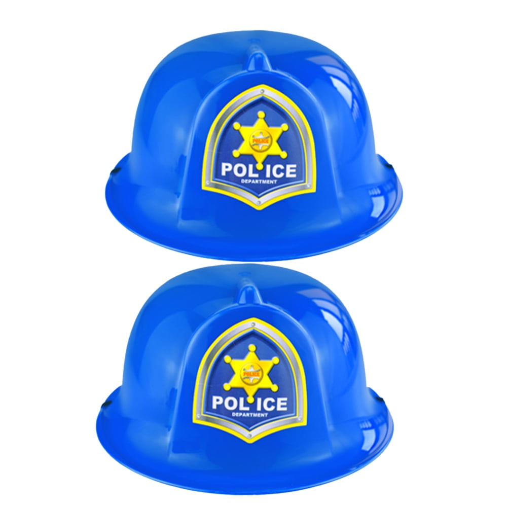 2pcs Simulation Police Hats Kids Roleplay Helmet Safety Helmet Fun