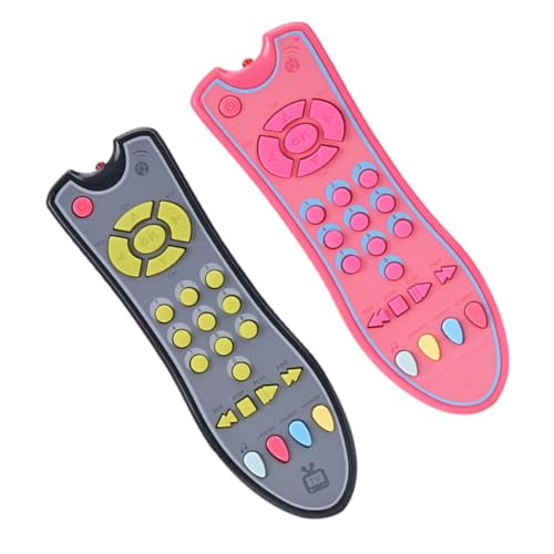2pcs Simulation Remote-Control Toys for Boys and Girls Educational English Learning Music Lightweight and Portable Cognitive Playthings Pink and Gray Early Education