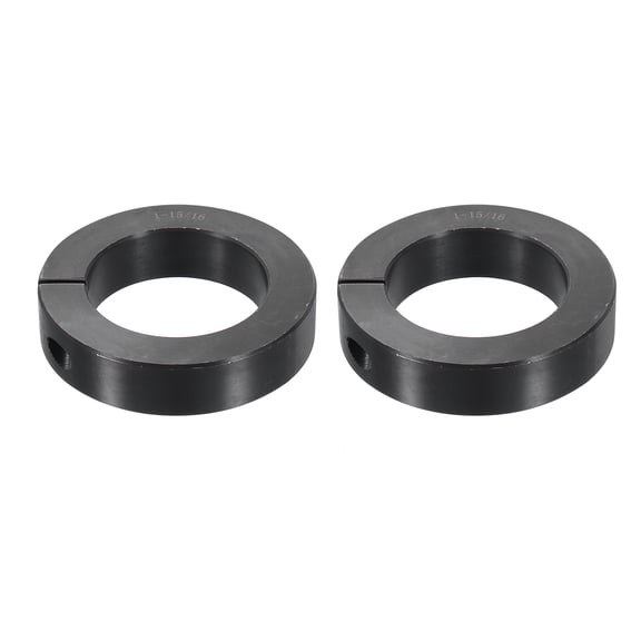 2pcs Single Split Shaft Collar 1-15/16" Bore One-Piece Clamping Collar, Black Oxide Steel Lock Collar Clamp