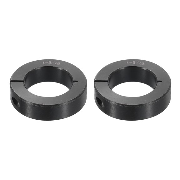 2pcs Single Split Shaft Collar 1-5/16" Bore One-Piece Clamping Collar, Black Oxide Steel Lock Collar Clamp