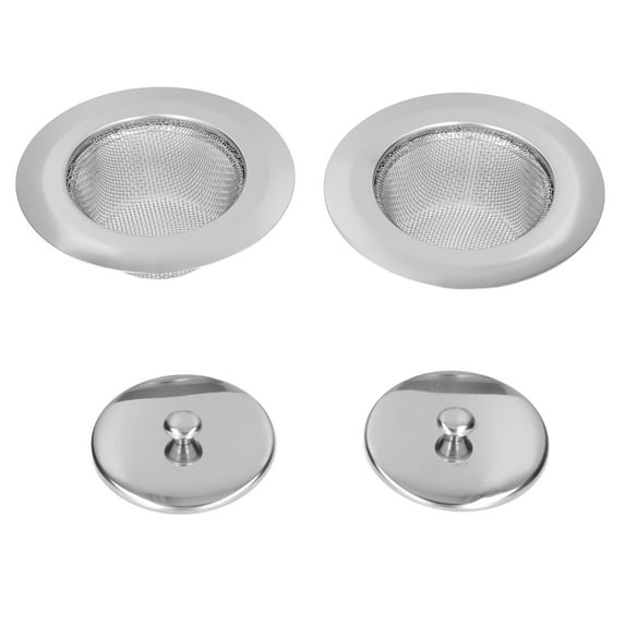 2pcs Sink Strainer Stainless Steel Rust Proof Sink Stopper Filter with Lids for Kitchen Sink Drain