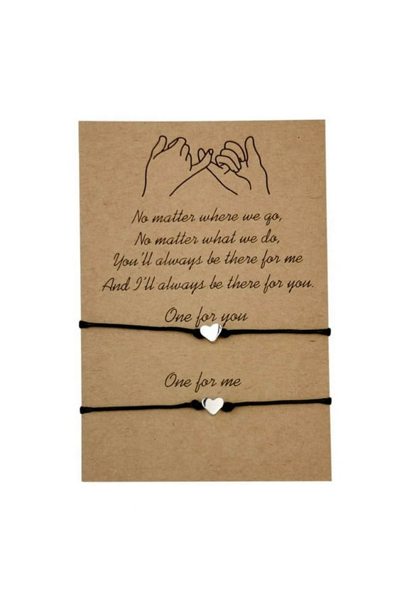 2pcs Sister Couple Bracelet Matching Heart Bracelets Jewelry Gift for Sister Women Birthday Presents for Girlfriend