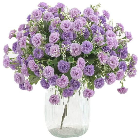 2pcs Small Carnation Artificial Flowers,Bulk Silk Fake Flower with Stems for Wedding,Mother's Day Gift