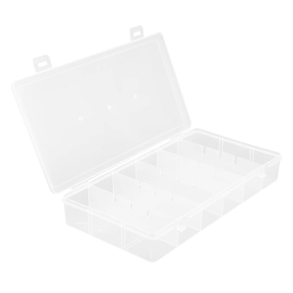 White Plastic Storage Box for Home Use with Transparent Design and Vertical Compartments 2pcs