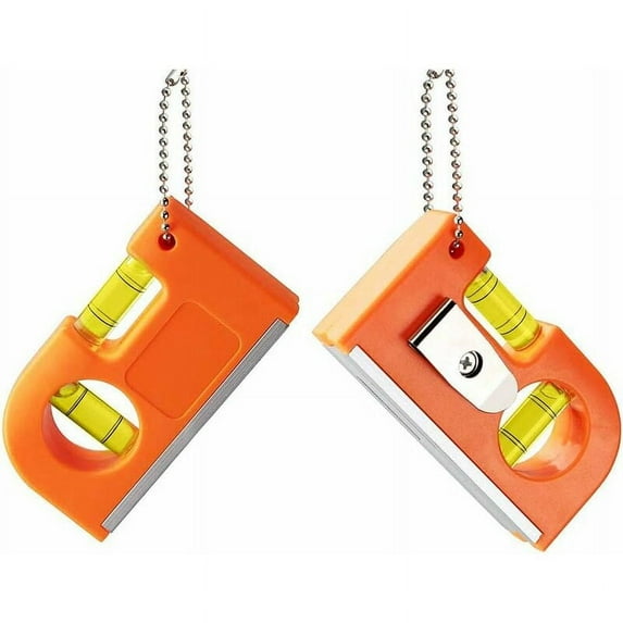 2pcs Small Pocket Level Tool, Bubble Level Mini Torpedo Levels with Two Level Metal Keychain and Tile Hook