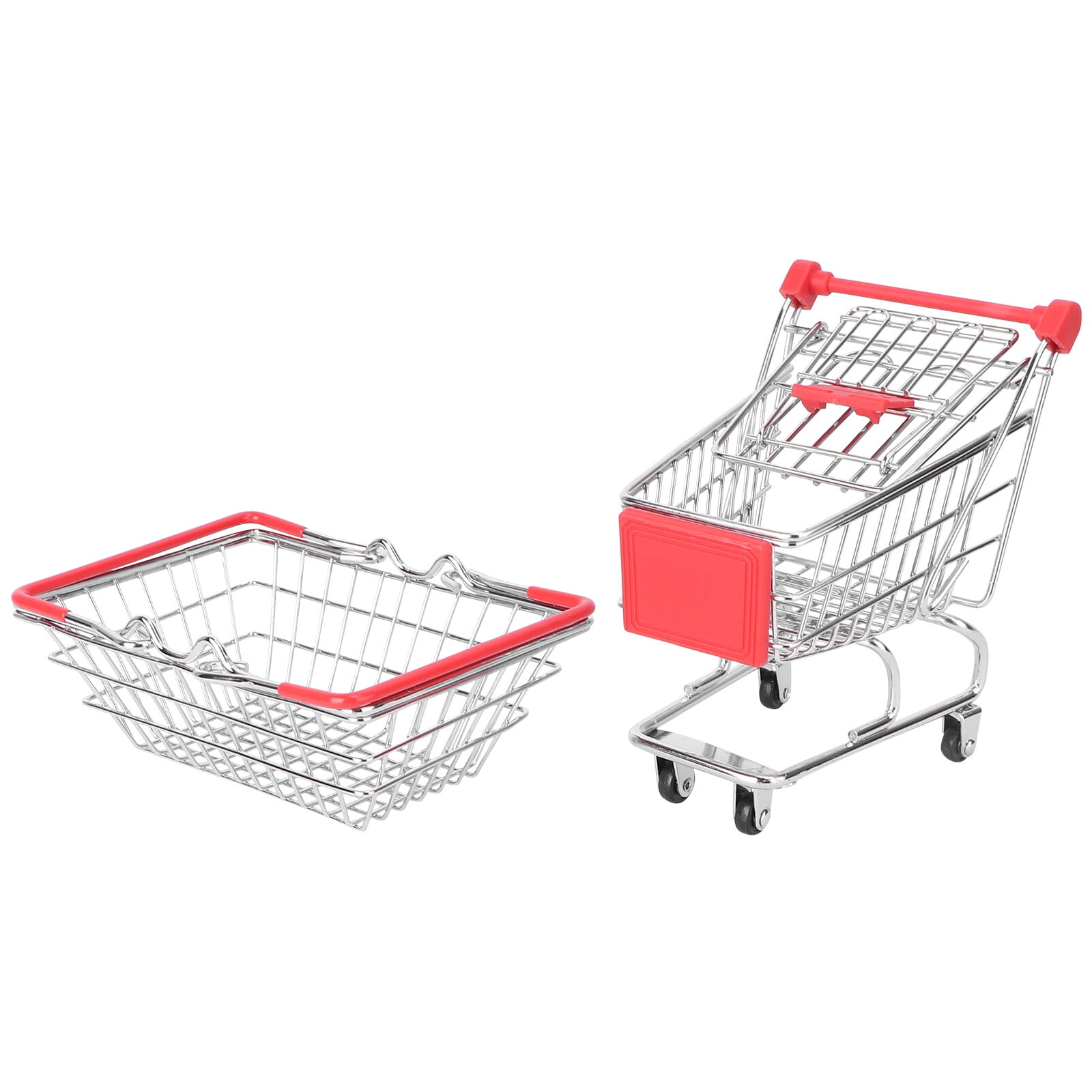 2pcs Small Shopping Cart Shopping Day Grocery Cart Supermarket Handcart