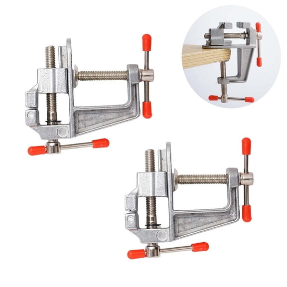 2pcs Small Table Vise 3.74" Mini Aluminum Alloy Bench Vise, Portable Clamping Tool for Jewelry Making, Hobby Craft, Carpentry and DIY Work