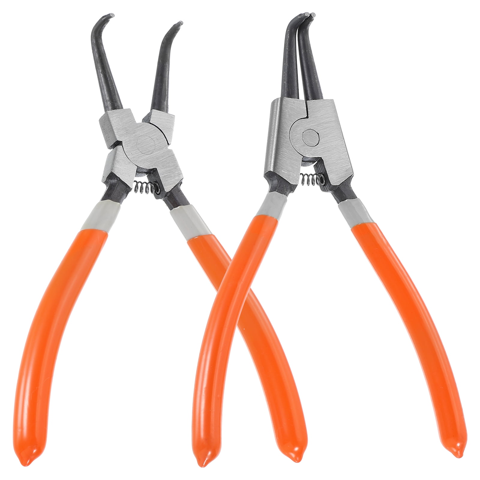 2pcs Snap Ring Plier Set 7" External Circlip Pliers with 0.08" Straight/Bent Jaw Tip for Ring Remove Retaining Pliers