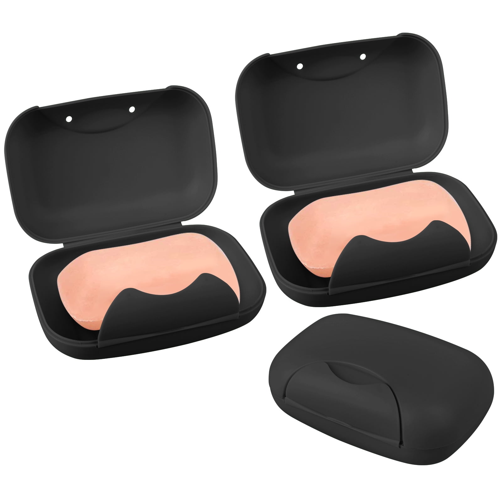 2pcs Soap Box, EEEkit Travel Soap Holder Container, Plastic Soap Case with Lid Lock, Soap Dish for Shower Bathroom Kitchen, Portable Bar Soap Saver Soap Tray for Travel, Camping, Outdoor Hiking, Gym