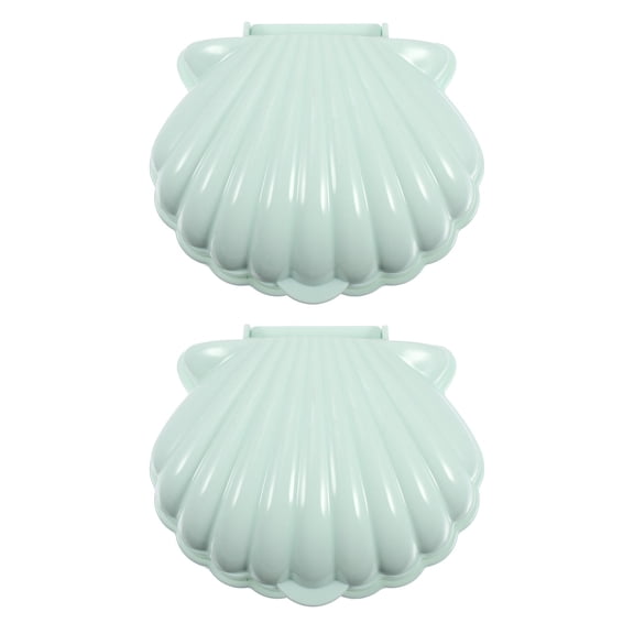 2pcs Soap Trays Sea Shell Shape Self Draining Soap Holder Plastic Soap Cases For Bathroom Shower Kitchen Sink Soap Dish Container Shell Soap Dish Travel Soap Plastic Containers Sink Tray Decor