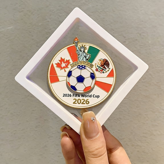 2pcs Soccer Fridge Magnets World Decorations Merchandise 2026 Funny Fridge Magnet Flag and Soccer Design with Gold Edge Refrigerator Magnets Decorative for Football Game Day Party Fans Gift