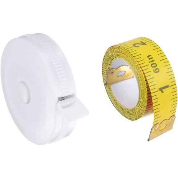2pcs Soft Tape Measure Set 200cm/79" Double Side Retractable Measuring Ruler for Body Cloth Sewing, White Multicolor