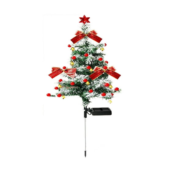 2pcs Solar Christmas Tree Shaped Garden Stake Lights Ornament 33in Xmas ground lights Decoration