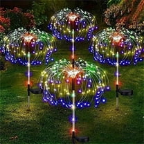 2pcs Solar-Powered 60 Led Firework Lights - Perfect For Outdoor Garden, Balcony, And Camping Parties | Mardi Gras Festive Decor Solar Outdoor Lights Outdoor Solar Lights