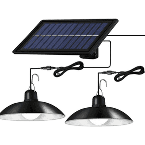 Solar Pendant Lights IP65 Weatherproof Dusk to Dawn Solar Shed Lamp with Remote Controller for Outdoor Gazebo Barn Chicken Coop Bullpen Pig Pen Stables Tents