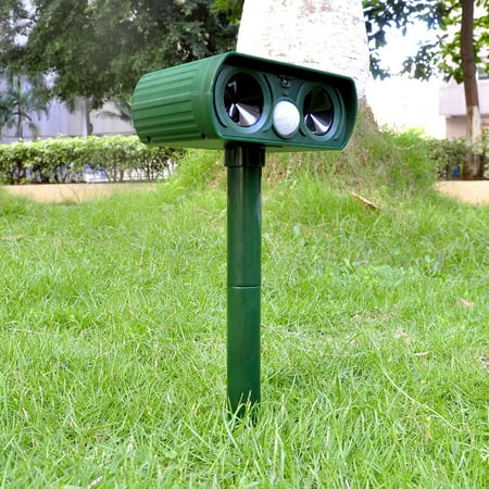 2pcs Solar Ultrasonic Animal Repeller, Ultrasonic Cats Dogs Mice Squirrel Repellent