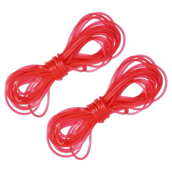 2pcs Solid Rubber Cord Tubing 2mm Dia 5.5 Yard Rubber Tube for Jewelry DIY Craft Necklaces Bracelet, Red