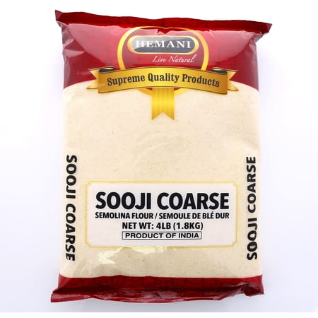 2pcs Sooji Coarse (Farina, Suji, Rava, Rawa, Semolina) Flour - 4LB (1.8KG) - All Natural - Vegan - NON -GMO - Indian