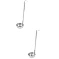 thumbnail image 1 of 2pcs Soup Spoon Hook Handle Ladle Kitchen Soup Ladle Control Serving Spoon 90ml, 1 of 6