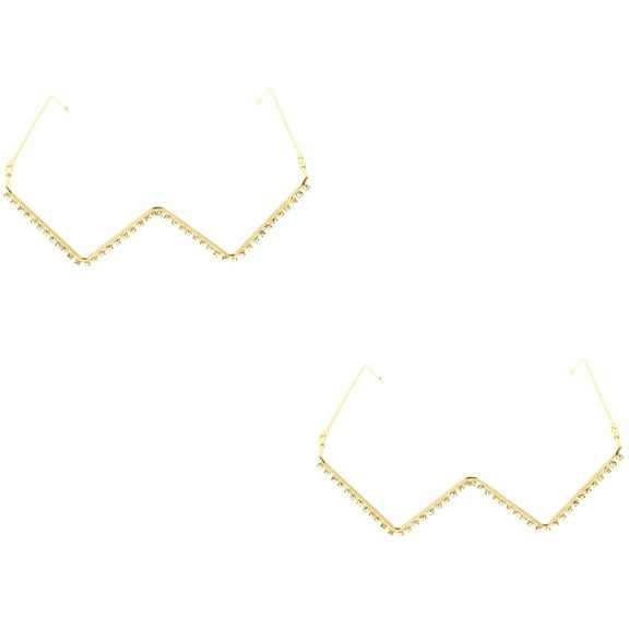 2pcs Sparkling Eyeglasses Frame Rhinestone Eyeglasses Frame Decorative Glasses Frame for Party