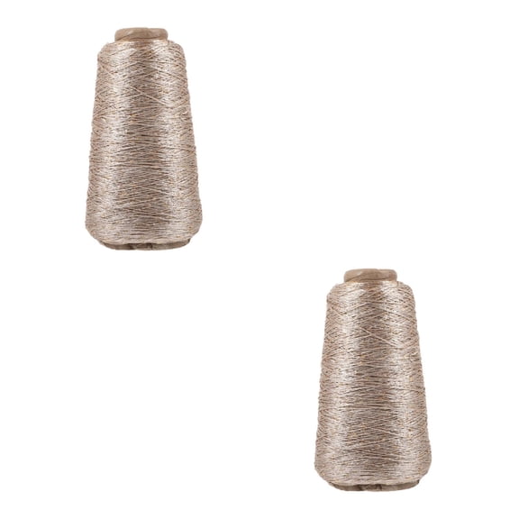 LIOOBO Golden Glitter Yarn for Scarf Hats and Accessories Making 2Pcs