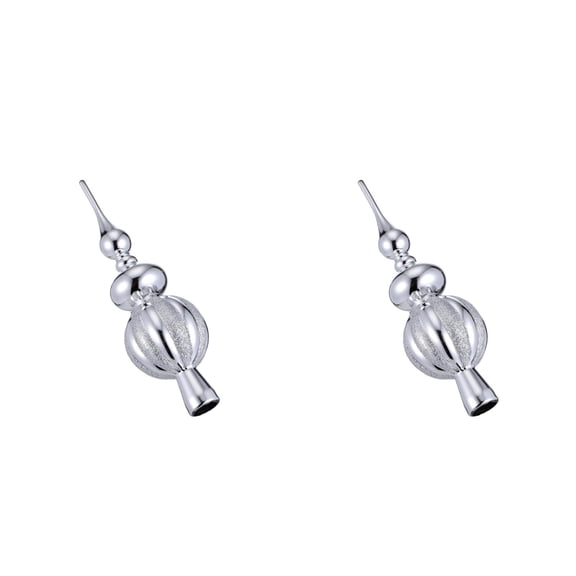 ETEREAUTY Elegant Spherical Christmas Tree Topper Plated Silver Plastic Festive Xmas Treetop 2Pcs