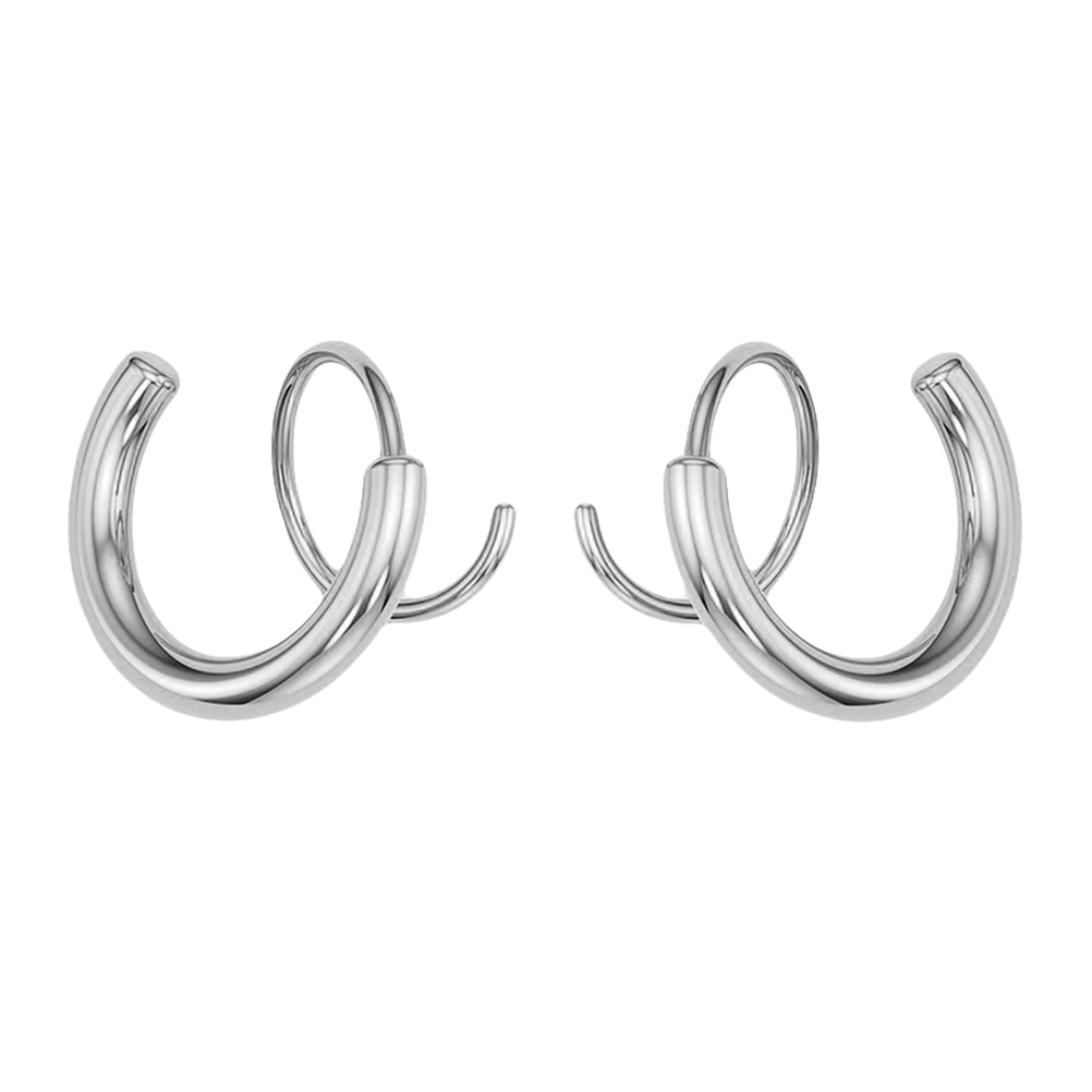 Illusion Double Hoop Rope Spiral Earrings