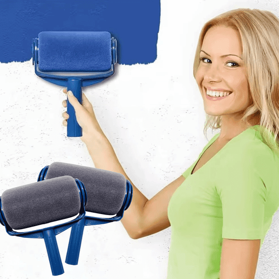 2pcs Sponge Paint Roller Brush Set Household Paintbrushes for Wall Ceiling,Refillable Paint Roller, DIY Home Wall Decoration Runner