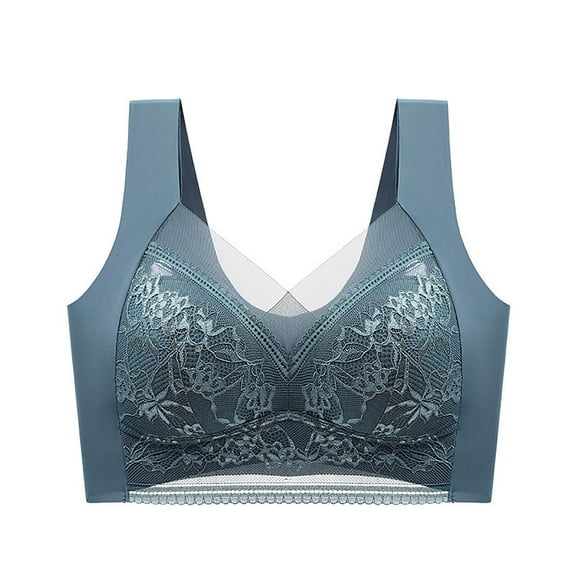 2pcs Sports Bra for Women Lace Patchwork Lightly Comfort Seamless Bralettes Ladies Plus Size Full Coverage Wireless Yoga Underwear Bra