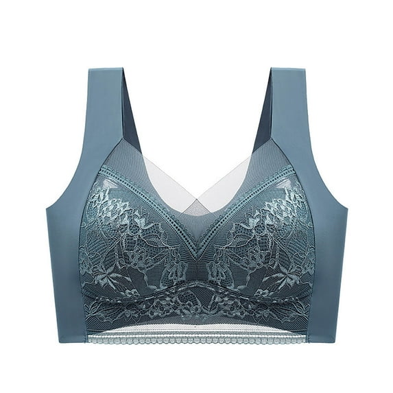 2pcs Sports Bra for Women Lace Patchwork Lightly Comfort Seamless Bralettes Ladies Plus Size Full Coverage Wireless Yoga Underwear Bra