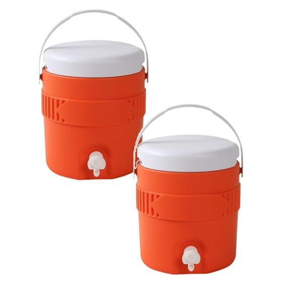 2pcs Sports Drink Dispenser 3.8L Gallon Portable Sports Cooler Water Beverage Dispenser Insulated Cooler Dispenser for Outdoor Activities Fishing Camping (Blue/Red) Food Storage