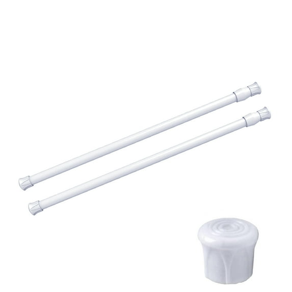 2pcs Spring Tension Curtain Rod, 15.7-28 Inches Adjustable Expandable Pressure White Curtain Tension Rods For Kitchen, Bathroom, Window, Home