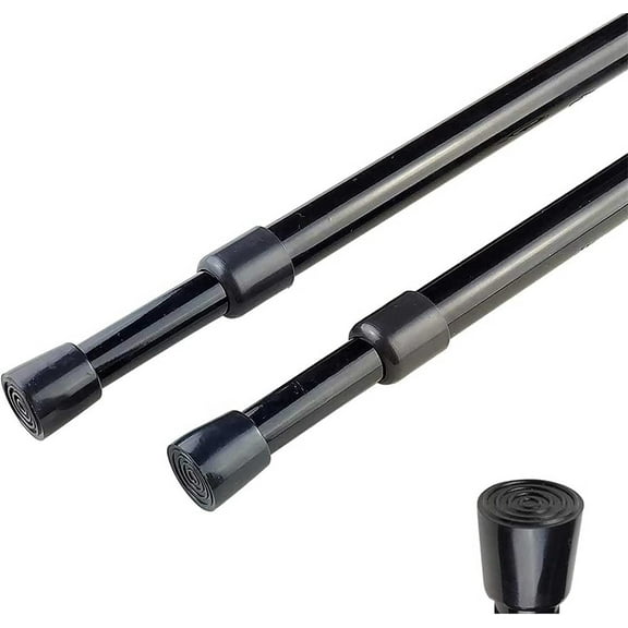 2pcs Spring Tension Curtain Rod28-43 Inches Adjustable Expandable Pressure Black Curtain Tension Rods For Kitchen, Bathroom, Window,Home