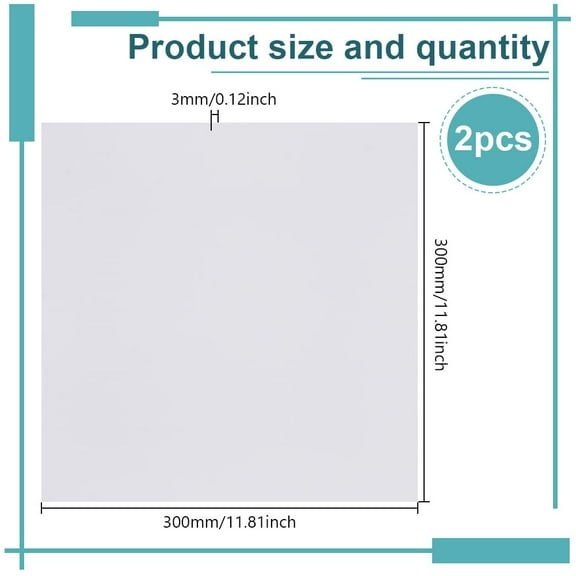 2pcs Square PVC Foam Board Craft Foam White 300x300x3mm