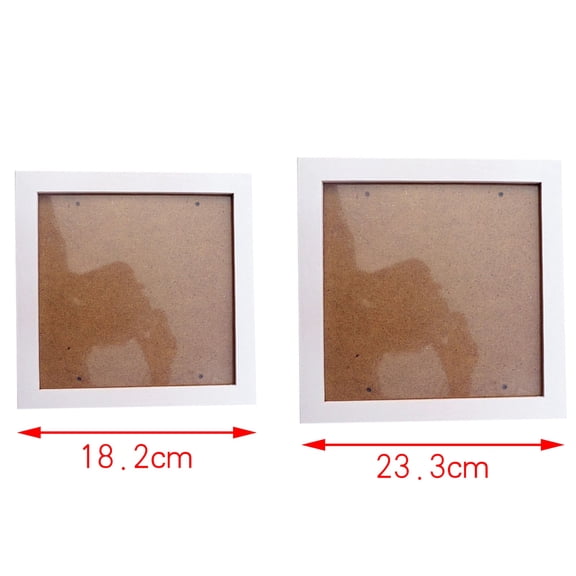2pcs Square Thick Pine Wood Photo Frame Wall Picture Frame White - 6 Inch & 8 Inch
