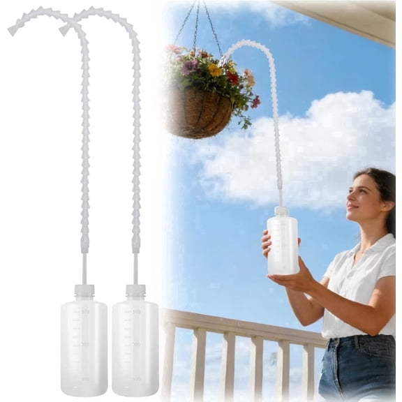 2pcs Squeeze Bottle for Hanging Plants  16.9 oz 500 ml Plant Watering Bottle with 19.6 in Long Nozzle  Adjustable Angle Waterer for Indoor and Outdoor Hanging Baskets