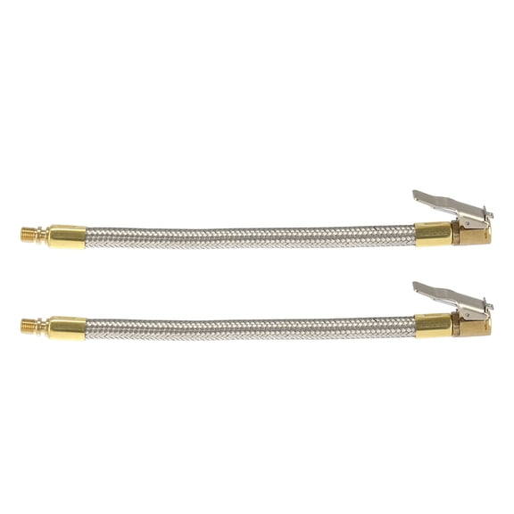 2pcs Stainless Steel 20cm Air Chuck Inflator Compressor Pump Extension Hose for Car Motorbike Quick Connect