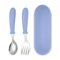 2pcs Stainless Steel Baby Tableware Set Portable Baby Spoon And Fork