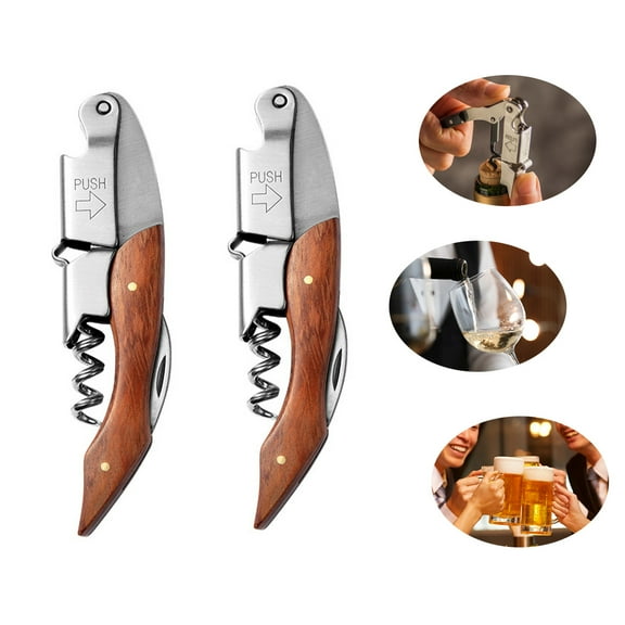 2pcs Stainless Steel Bottles Opener, Multifunctional Corkscrew Wine Opener, Wine Cork Opener