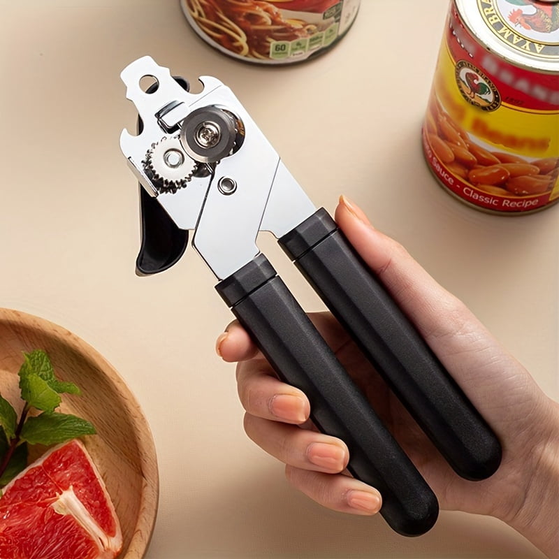 2pcs Stainless Steel Can Opener, 3-in-1 Multi-Function Manual Can Opener, Home Kitchen Can Opener, Safe Labor-Saving Multi-Purpose Bottle Opener
