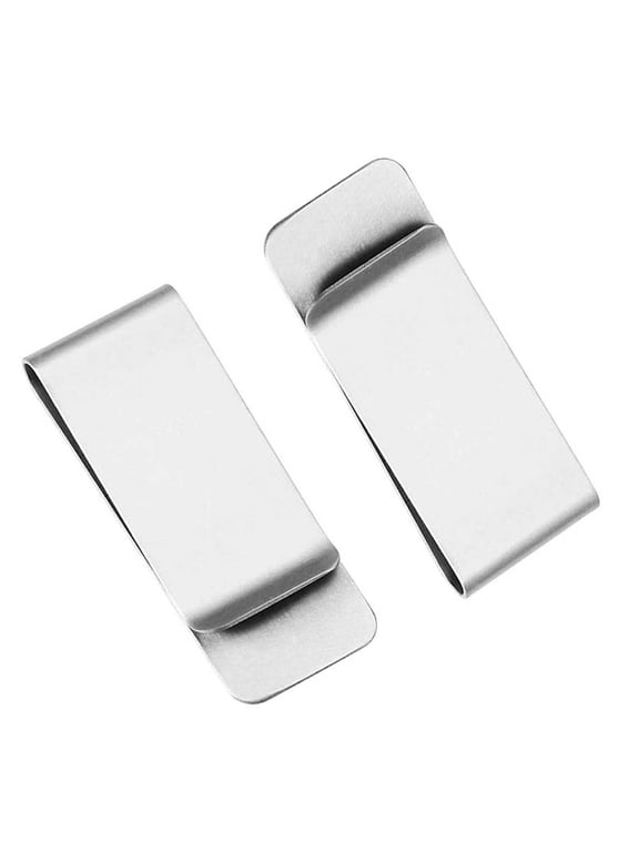2pcs Stainless Steel Clip for Men, Metal Clip for Cards Holder, 2"x0.8"x0.3", Stainless Steel Clips Wallet Tools