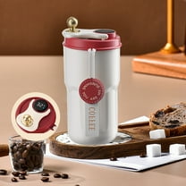 2pcs Stainless Steel Coffee Mug,Vacuum Insulated Tumbler with temperature display,Coffee Thermos Outdoor,Mug with Leak-Proof Lid,Portable Cups for Keep Hot/Ice,Mother's day gift 18.5x8.3x8.3cm