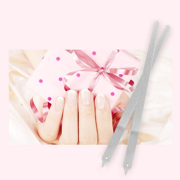 2pcs Stainless Steel Double Emery Nail File Sanding Strip Nail Manicure Tools61394