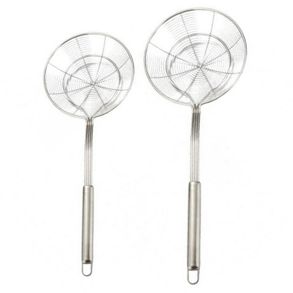 2pcs Stainless Steel Draining Spoon Ladle Slotted Spoon for Cooking And Deep-frying
