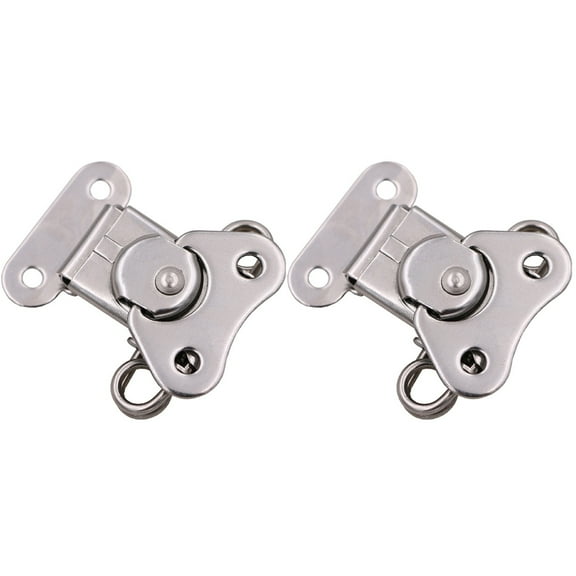 MERRYHAPY Stainless Steel Spring Loaded Butterfly Door Latches Finish 2 Pieces Hardware