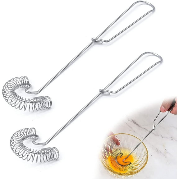 2pcs Stainless Steel Egg Whisk, 10 inch Small Spring Egg Beater, Scandinavian Whisks for Cooking, Hand Mixers Blenders Milk Frothers Stirrer